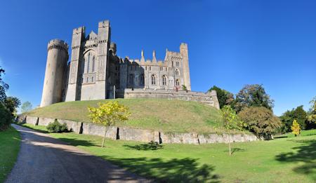 Looking up at Arundel Castle