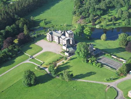 Aerial view of Greystoke Castle