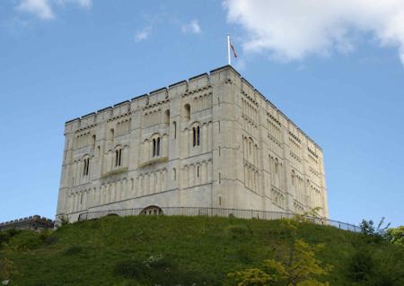 Looking up the hill at Norwich Castle