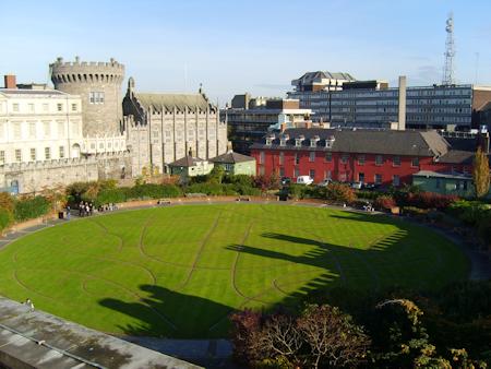 The gardens at the rear of Dublin Castle