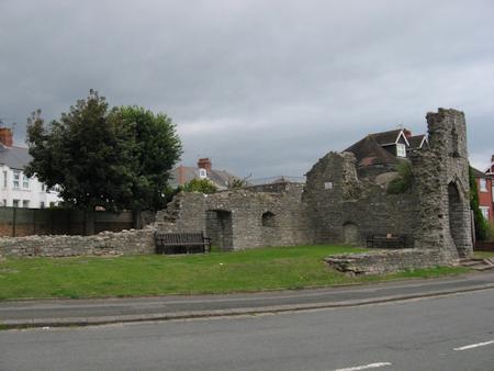 The south range and the gatehouse on the right hand side