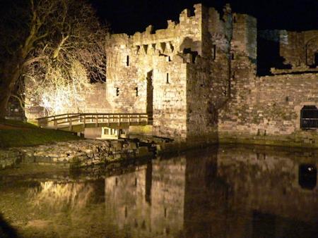 Beaumaris Castle's Gatehouse and Dock at night
